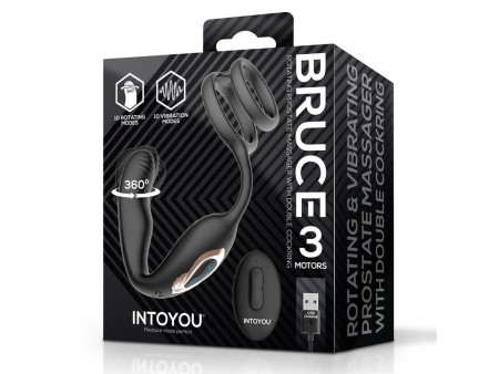 Bruce Masajeador Prostatico 360º y Doble Anillo con Vibracion Bruce Masajeador Prostatico 360º y Doble Anillo con Vibracion