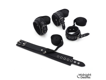 Set Bondage con Esposas Antifaz y Pluma Estimuladora