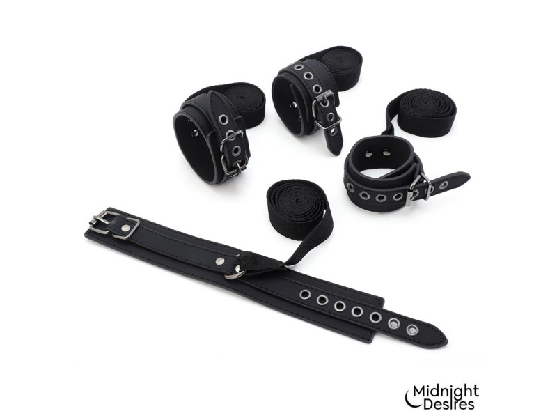 Set Bondage con Esposas Antifaz y Pluma Estimuladora