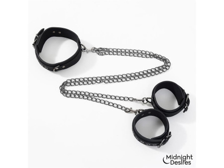 Collar con Esposas para Tobillos con Cadena Collar con Esposas para Tobillos con Cadena