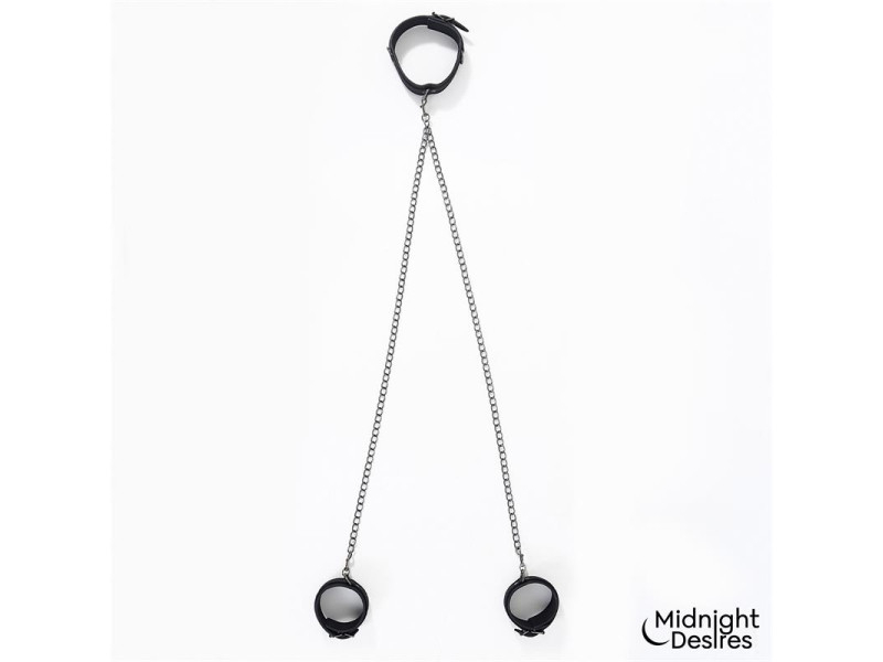 Collar con Esposas para Tobillos con Cadena