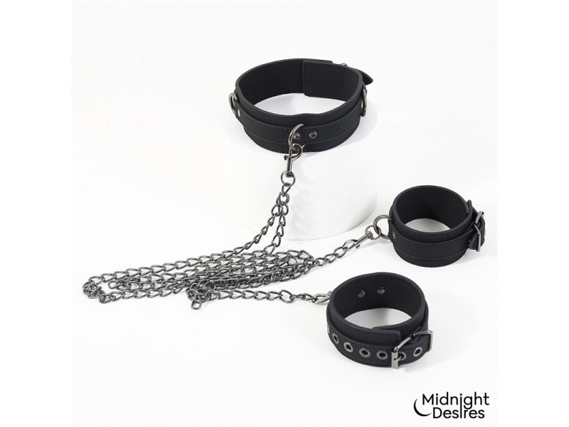 Collar con Esposas para Tobillos con Cadena
