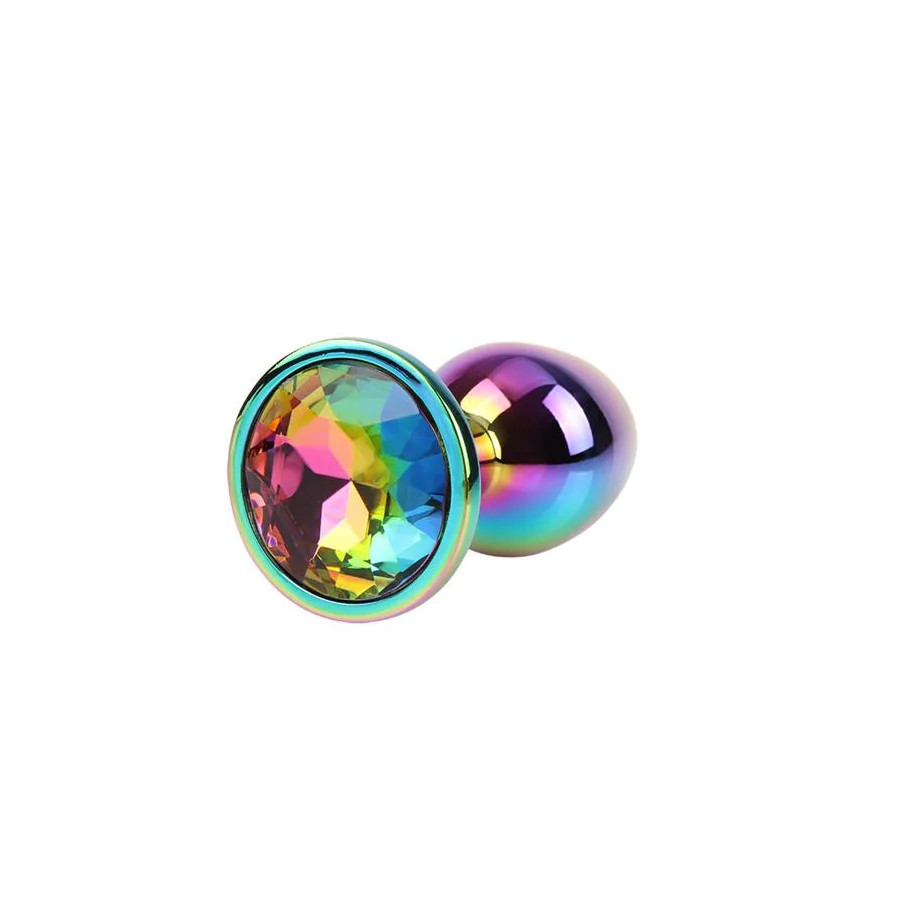 Rainbow Gem Plug Anal multicolor con Joya Talla S