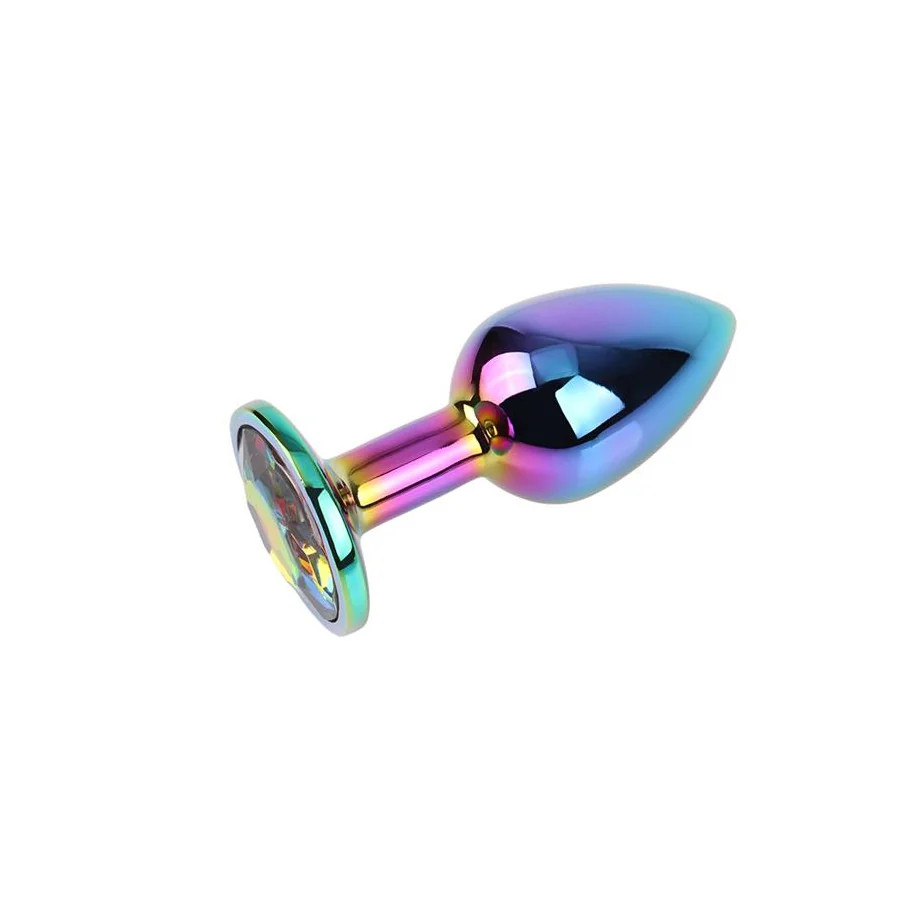 Rainbow Gem Plug Anal multicolor con Joya Talla S