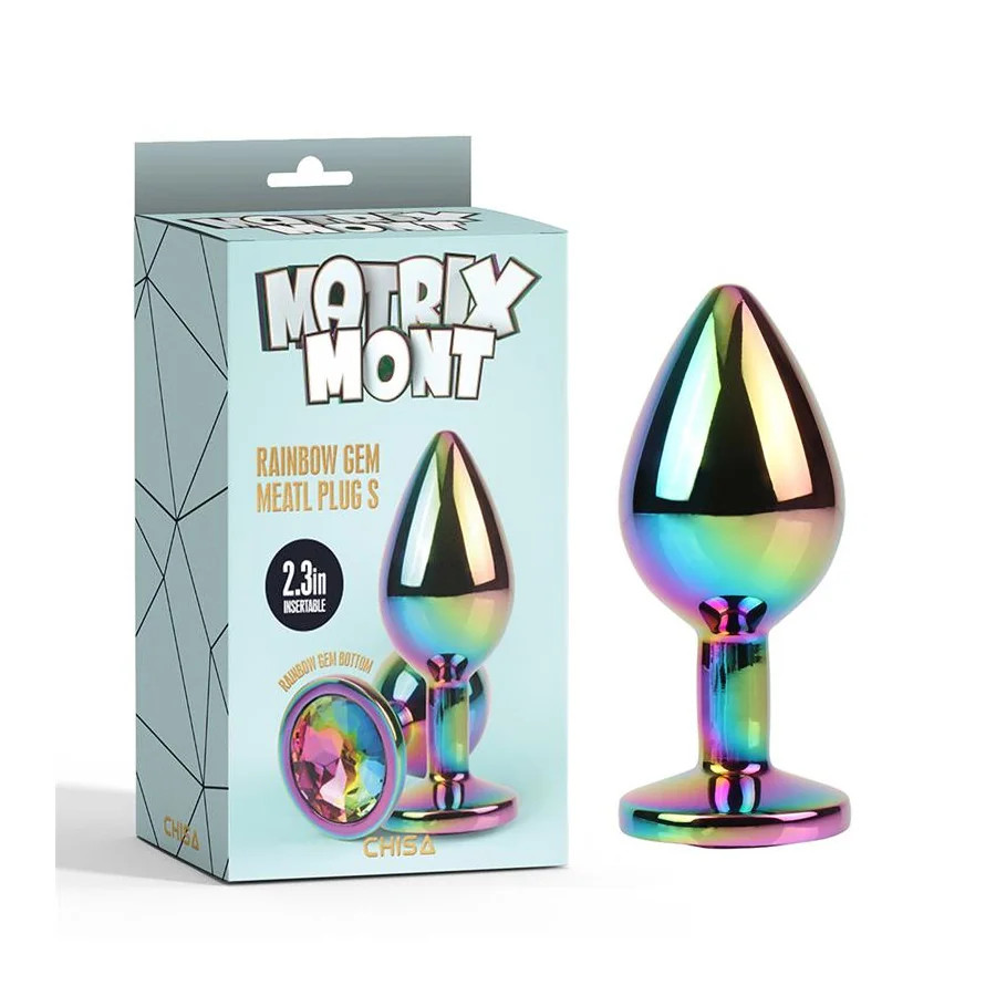 Rainbow Gem Plug Anal multicolor con Joya Talla S