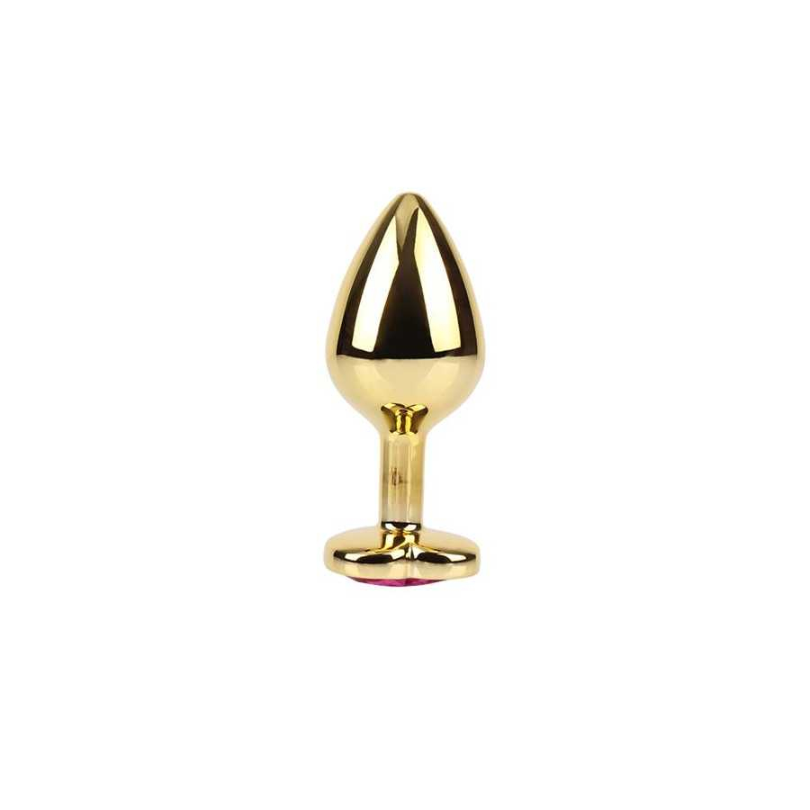 Rosy Heart Plug Anal dorado con Joya Talla M