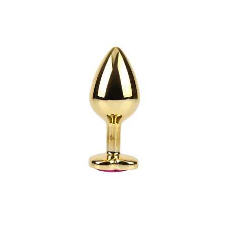 Rosy Heart Plug Anal dorado con Joya Talla M