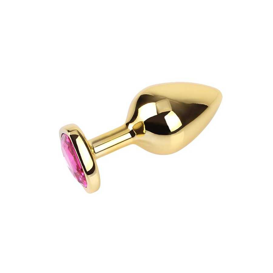 Rosy Heart Plug Anal dorado con Joya Talla M