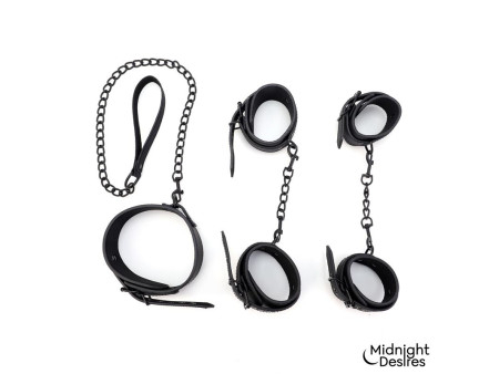 Set de Restricciones con Esposas y Collar con Correa