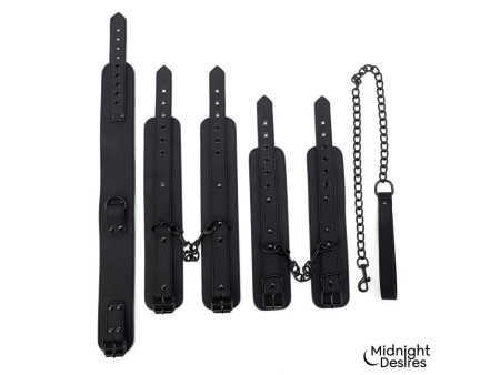 Set de Restricciones con Esposas y Collar con Correa