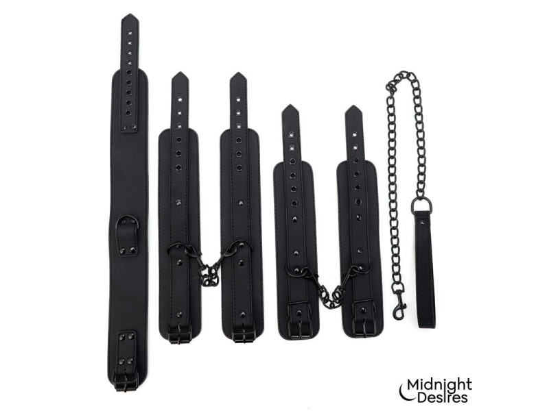 Set de Restricciones con Esposas y Collar con Correa