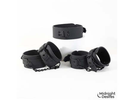 Set de Restricciones con Esposas y Collar con Correa