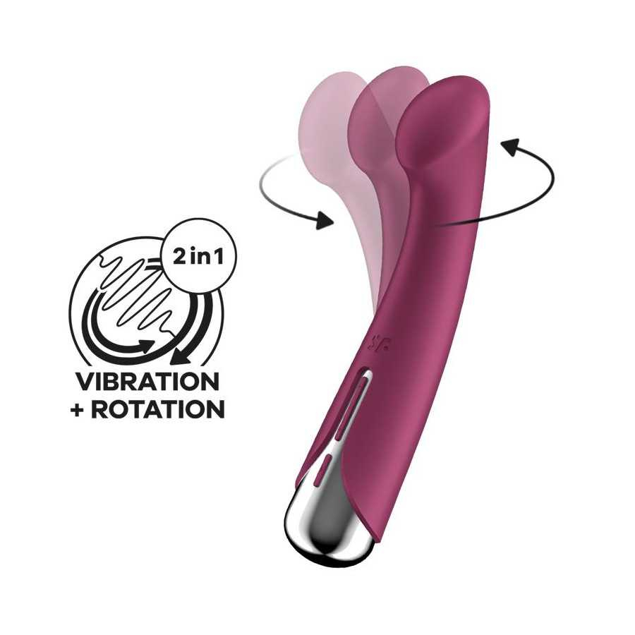 Spinning G Spot 1 Vibrador y Rotador Rojo