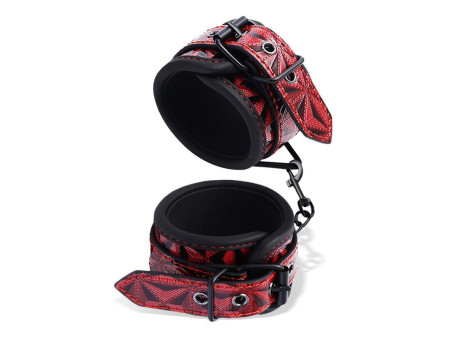 Esposas de Muneca Acolchadas Ajustable Diamond Cuero Vegano