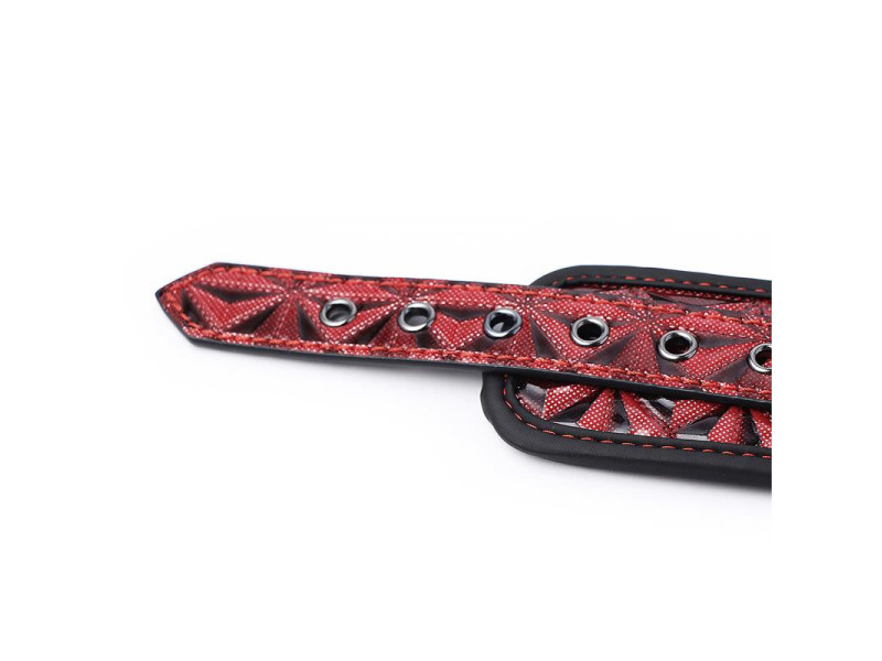 Esposas de Muneca Acolchadas Ajustable Diamond Cuero Vegano