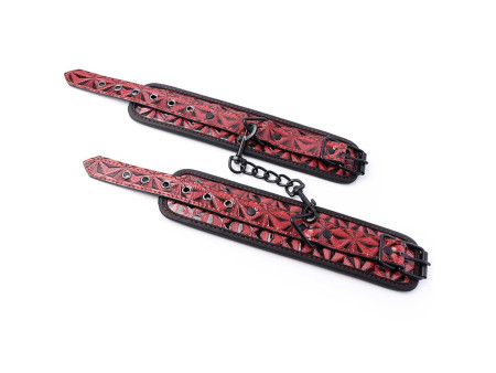 Esposas de Muneca Acolchadas Ajustable Diamond Cuero Vegano