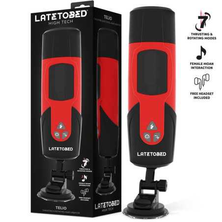 Telio Masturbador Advanced con Rotacion Thrusting y Gemidos con Ventosa