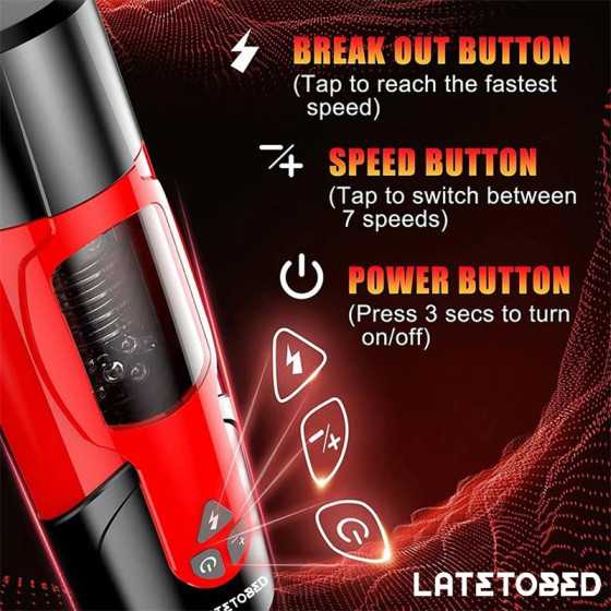 Telio Masturbador Advanced con Rotacion Thrusting y Gemidos con Ventosa