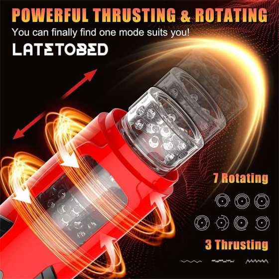 Telio Masturbador Advanced con Rotacion Thrusting y Gemidos con Ventosa