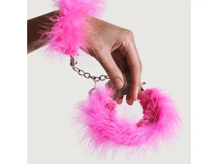 Esposas Metal con Plumas Rosa Esposas Metal con Plumas Rosa