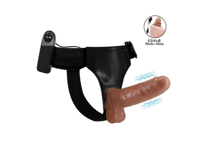 Arnes con Dildo Retractil con Vibracion
