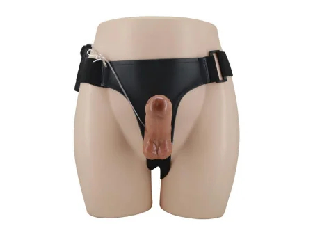 Arnes con Dildo Retractil con Vibracion