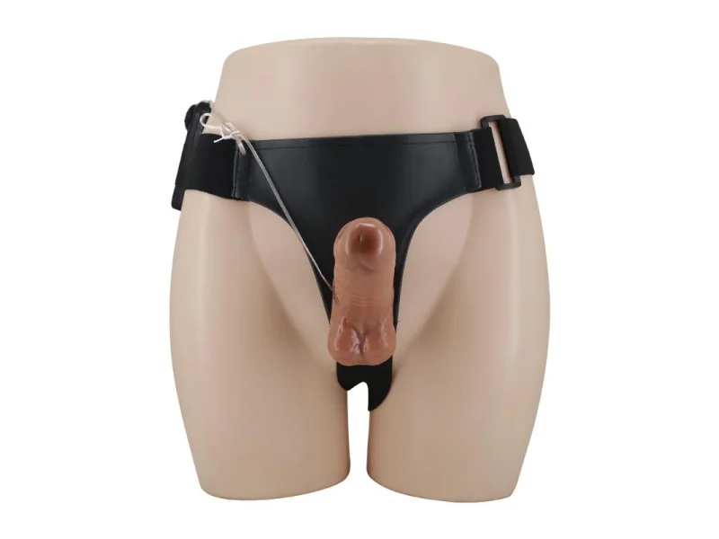 Arnes con Dildo Retractil con Vibracion