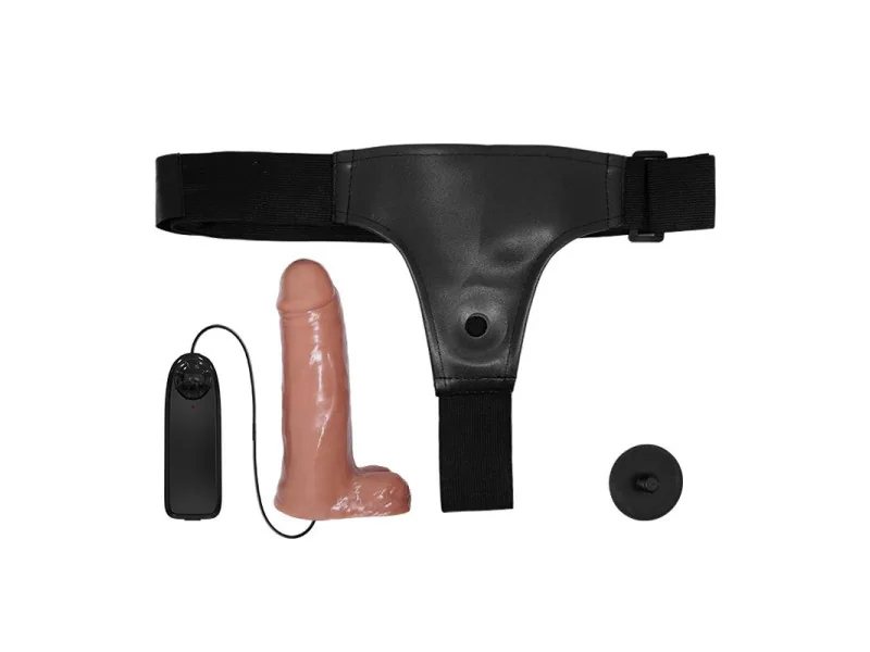Arnes con Dildo Retractil con Vibracion