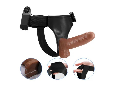 Arnes con Dildo Retractil con Vibracion
