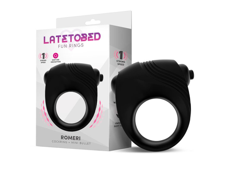 Romeri Anillo Bala Vibradora Silicona Negro