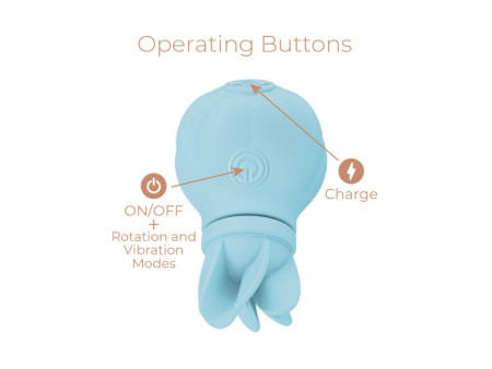 Estimulador Caress Vibracion y Rotacion Light blue
