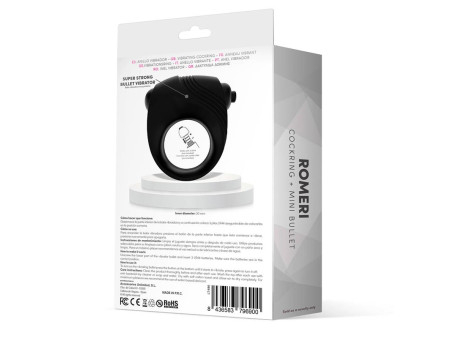 Romeri Anillo Bala Vibradora Silicona Negro
