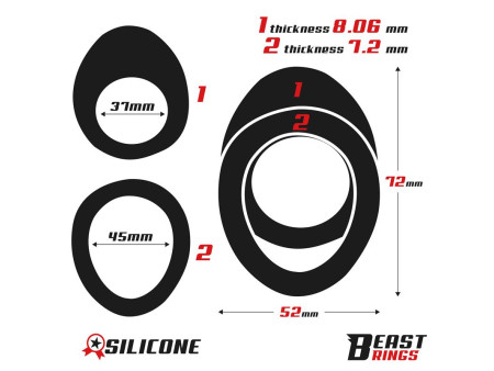 Anillo Doble para el Pene 37 45 mm Anillo Doble para el Pene 37 45 mm