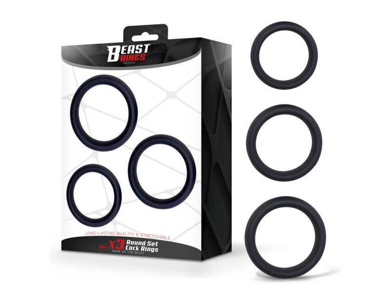 Set de 3 Anillos para el Pene Silicona S M y L Set de 3 Anillos para el Pene Silicona S M y L
