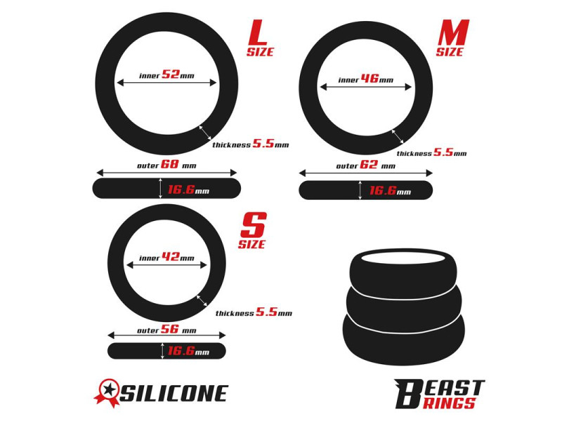 Set de 3 Anillos para el Pene Silicona S M y L