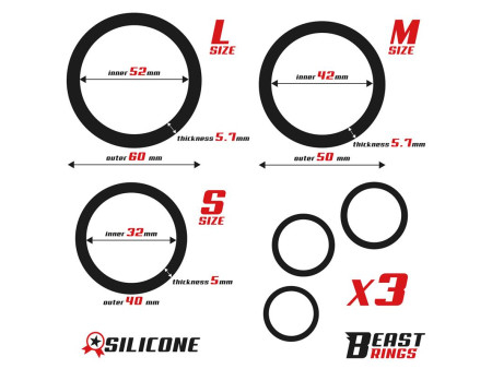 Set de 3 Anillos para el Pene Silicona S M y L