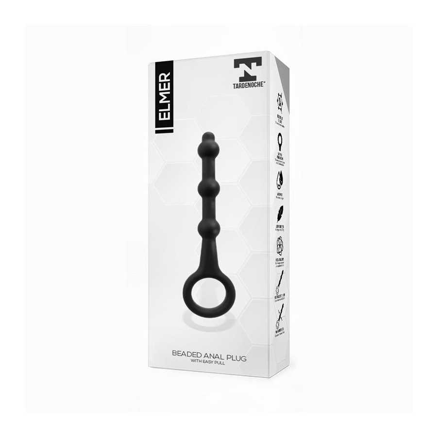 Elmer Plug Anal con Aro de Facil Extraccion Silicona Negro