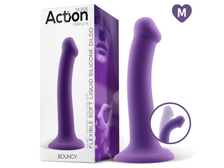 Bouncy Dildo Silicona Liquida Hiper Flexible 7 18 cm Talla M Purpura