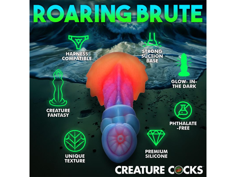 Aqua Cock Dildo Brilla en la Oscuridad Silicona