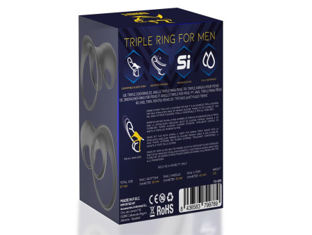 Driade Anillo Triple para Hombre Silicona