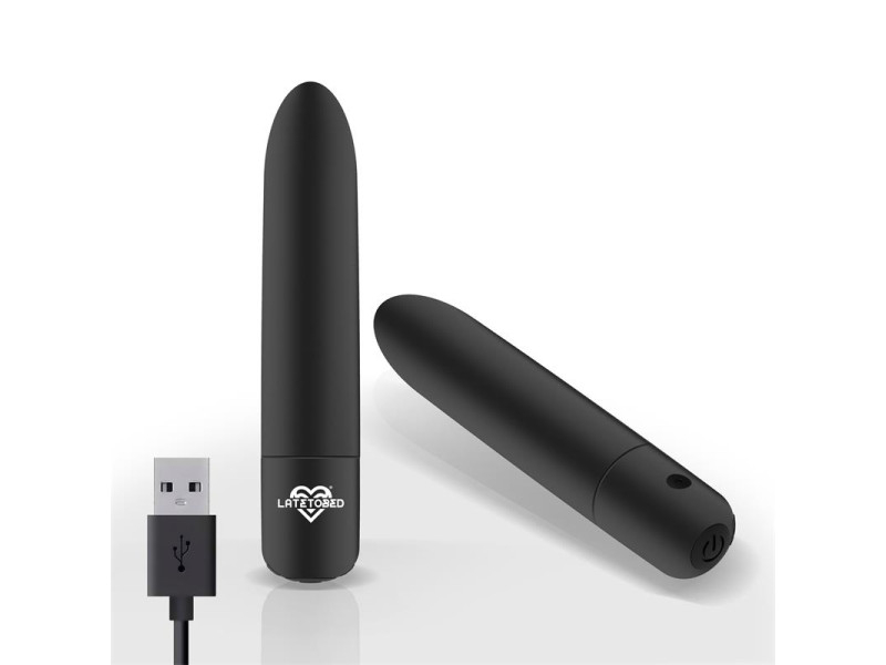 Shoty Bala Vibradora USB 10 Velocidades Potente Motor Negro