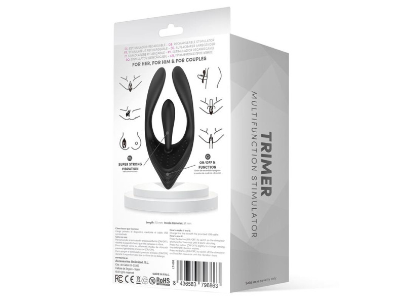 Trimer Estimulador 3 Motores Flexible USB Silicona