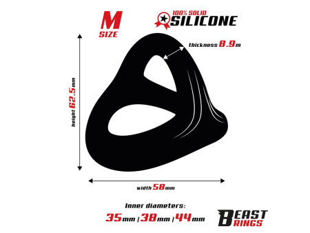 Anillo Triple Silicona Solida 44 38 35mm Talla M