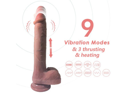 Dildo con vibracion Thrusting y Calor 28 cm
