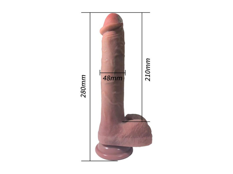 Dildo con vibracion Thrusting y Calor 28 cm