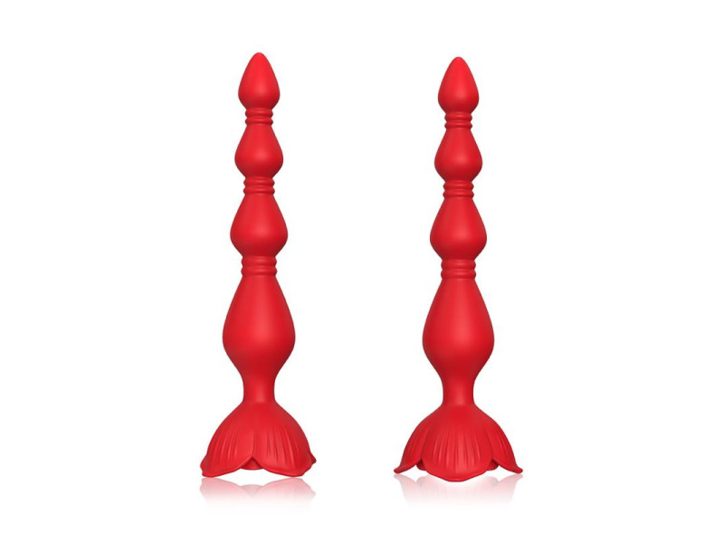 Cadena Anal con Vibracion Base de Rosa