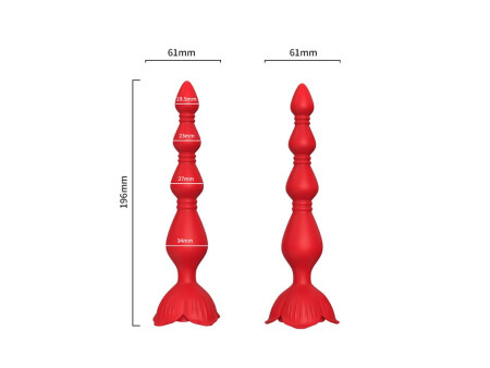 Cadena Anal con Vibracion Base de Rosa