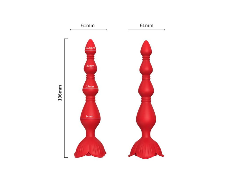 Cadena Anal con Vibracion Base de Rosa