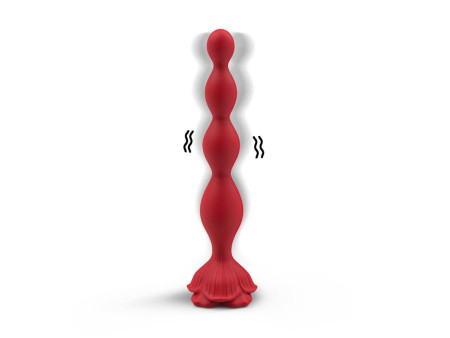Cadena Anal con Vibracion Base de Rosa Cadena Anal con Vibracion Base de Rosa