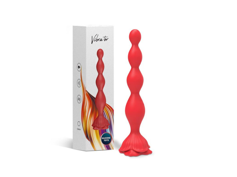 Cadena Anal con Vibracion Base de Rosa